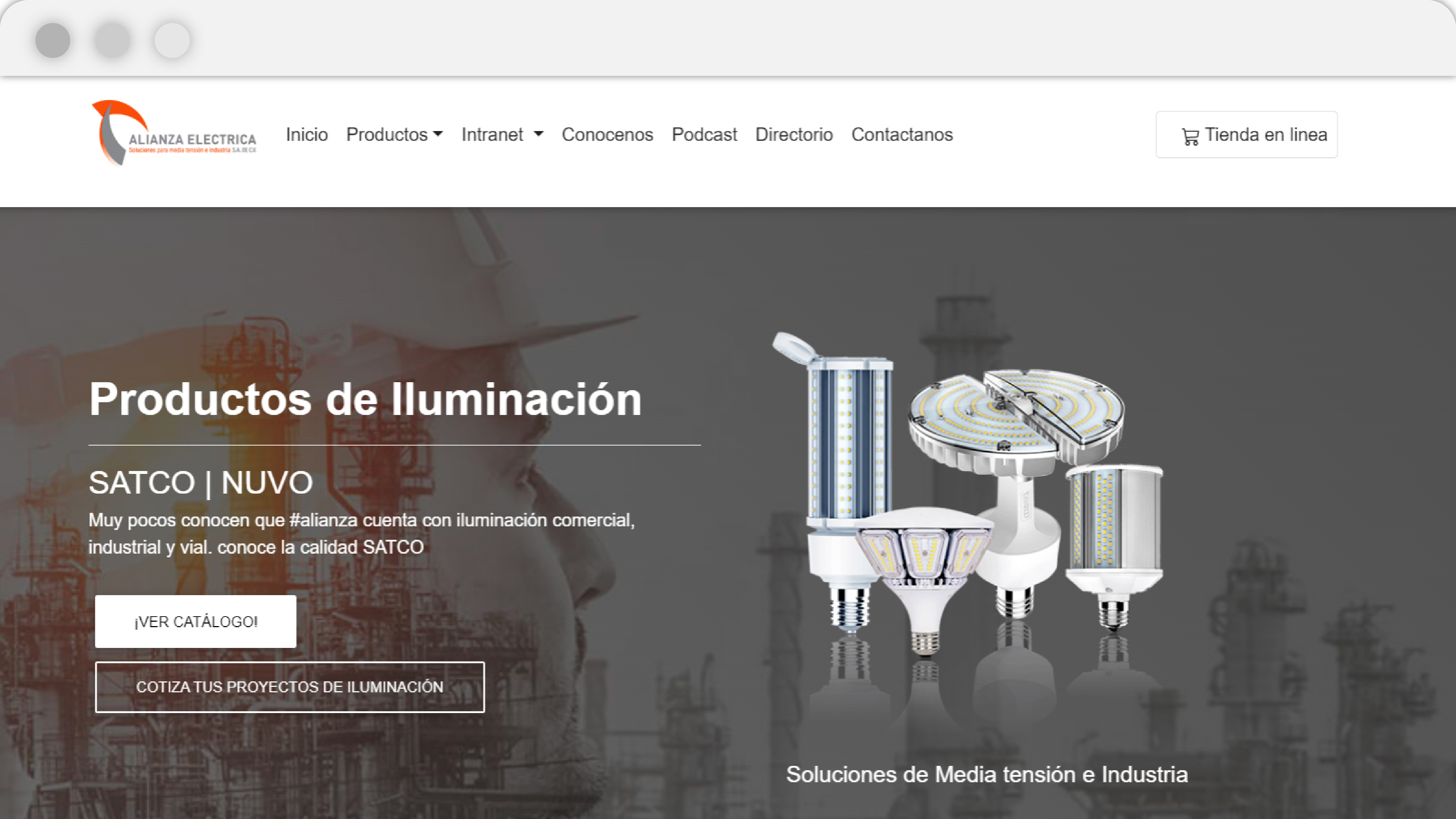 Vista de la plataforma de Alianza Eléctrica